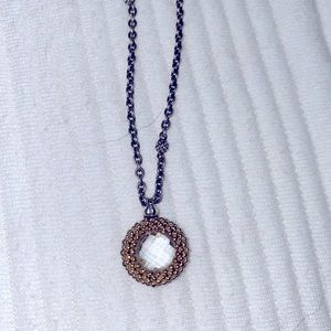 COPY - Lagos caviar necklace. White topaz with silver and gold accents.